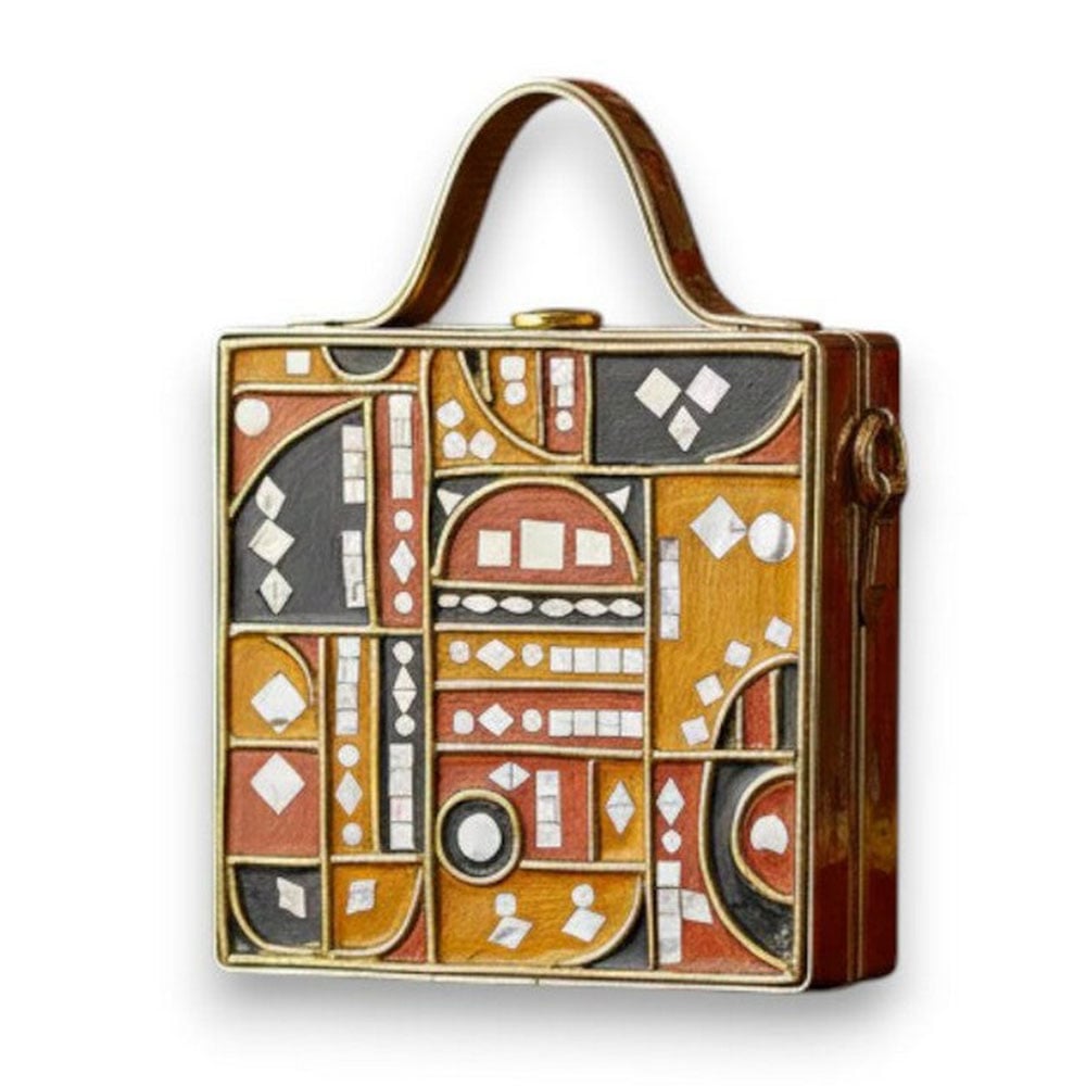 Mini Party Lippan Art Handcrafted Square Sling Bag
